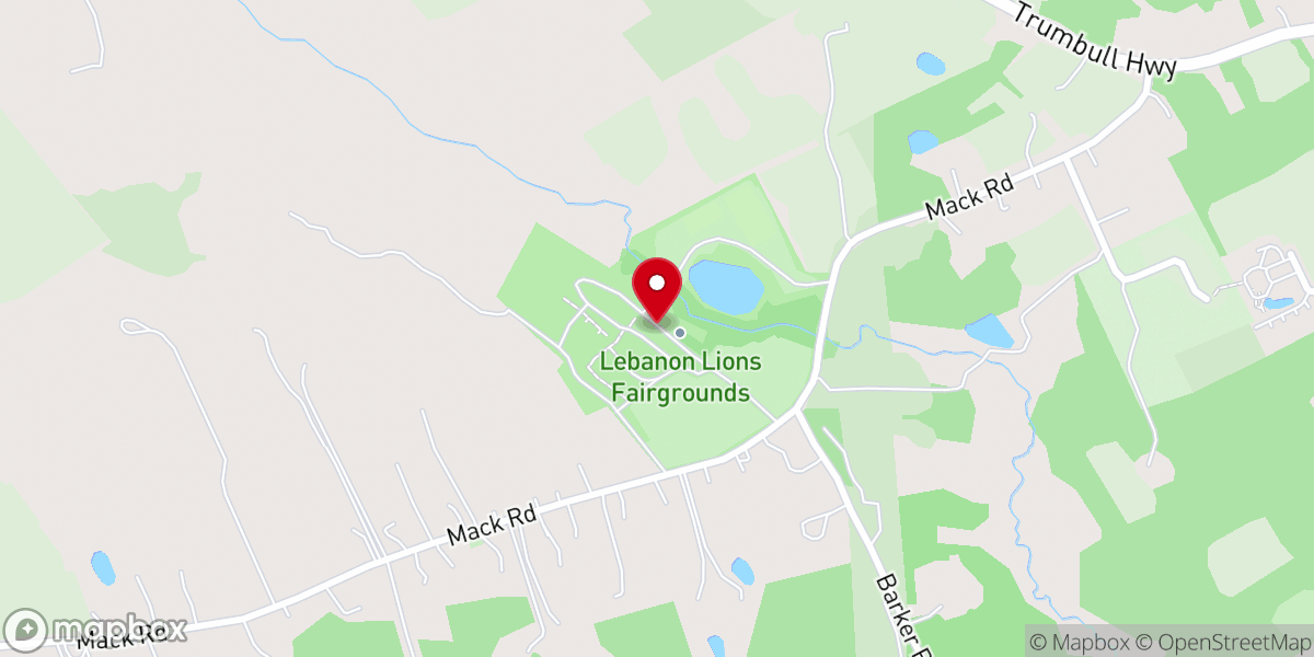 Map showing location of Lebanon Lions Club Country Fair Grounds