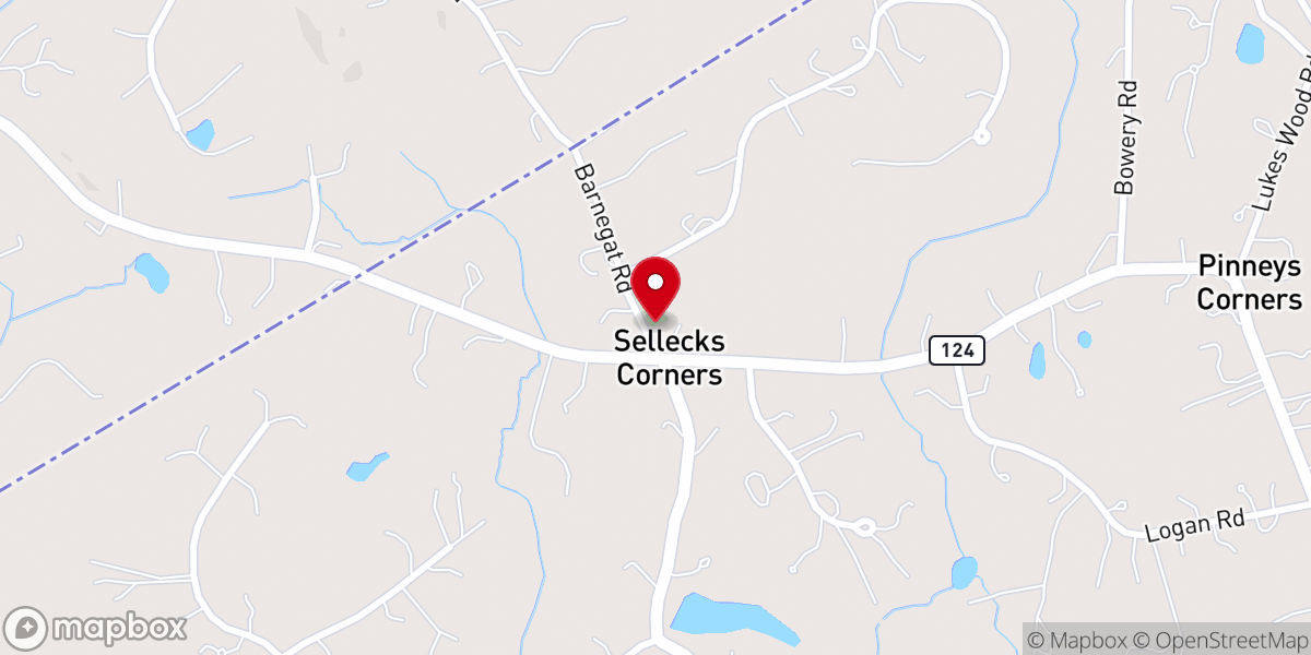 Map showing location of Sellecks Corners Chapel