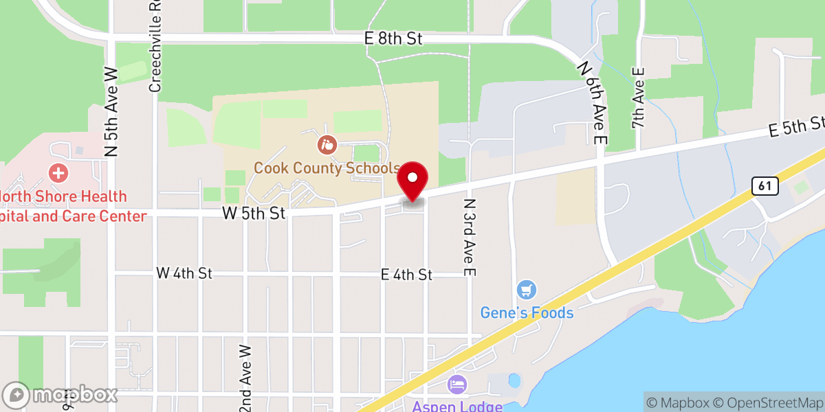 Map showing location of Grand Marais Evangelical Free Church