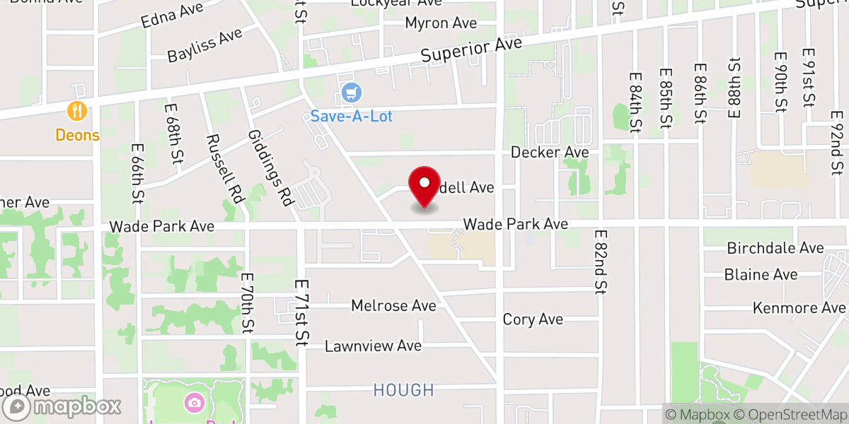 Map showing location of Greater Avery African Methodist Episcopal Church