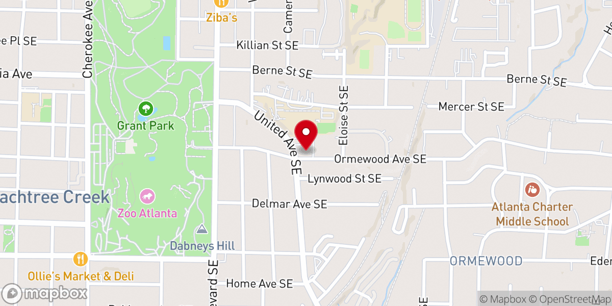 Map showing location of Vision Church of Atlanta