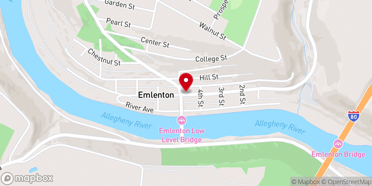 Map showing location of Emlenton