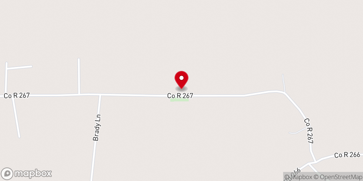 Map showing location of Center Ridge Baptist Church