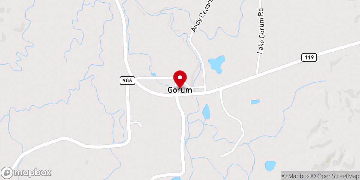 Map showing location of Gorum