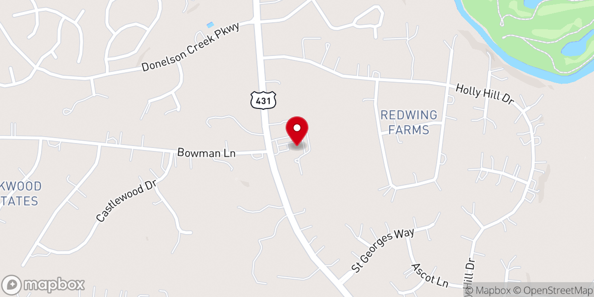 Map showing location of Oak Valley Baptist Church