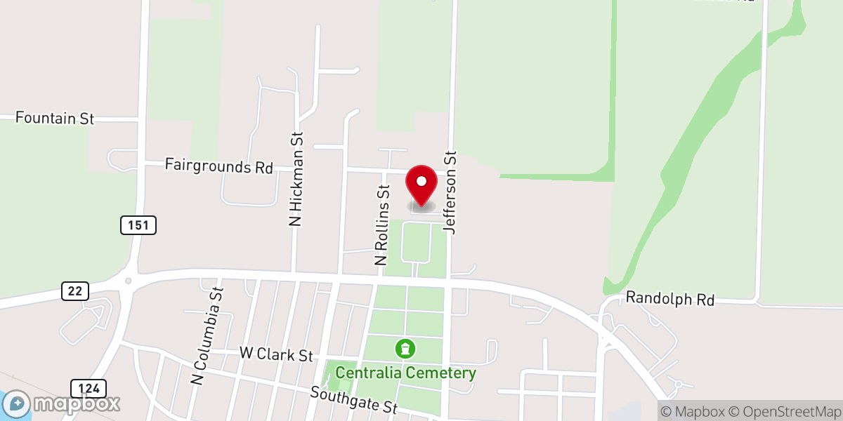 Map showing location of Church of Christ