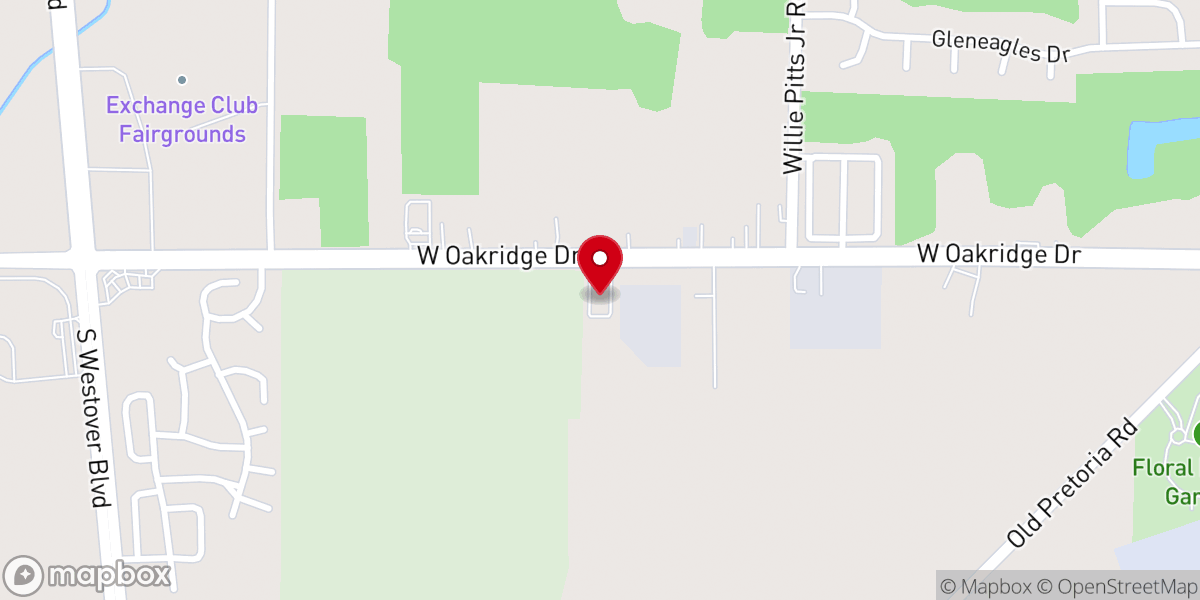 Map showing location of Faith Baptist Church