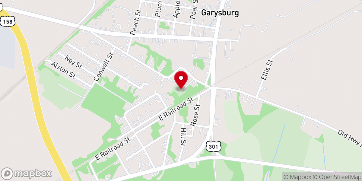 Map showing location of Garysburg United Methodist Church