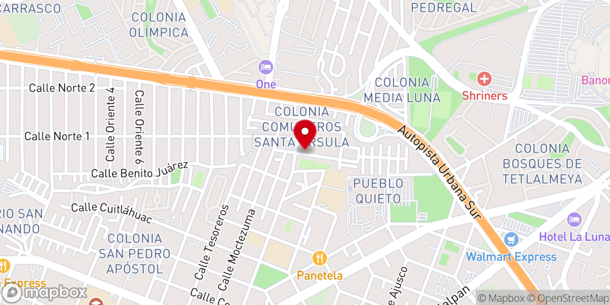 Map showing location of Iglesia Pentecostes Cristiana Evangelica de México