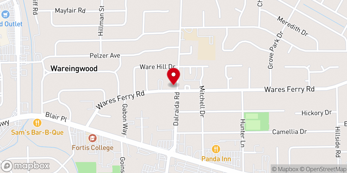 Map showing location of Cornerstone Christian Church