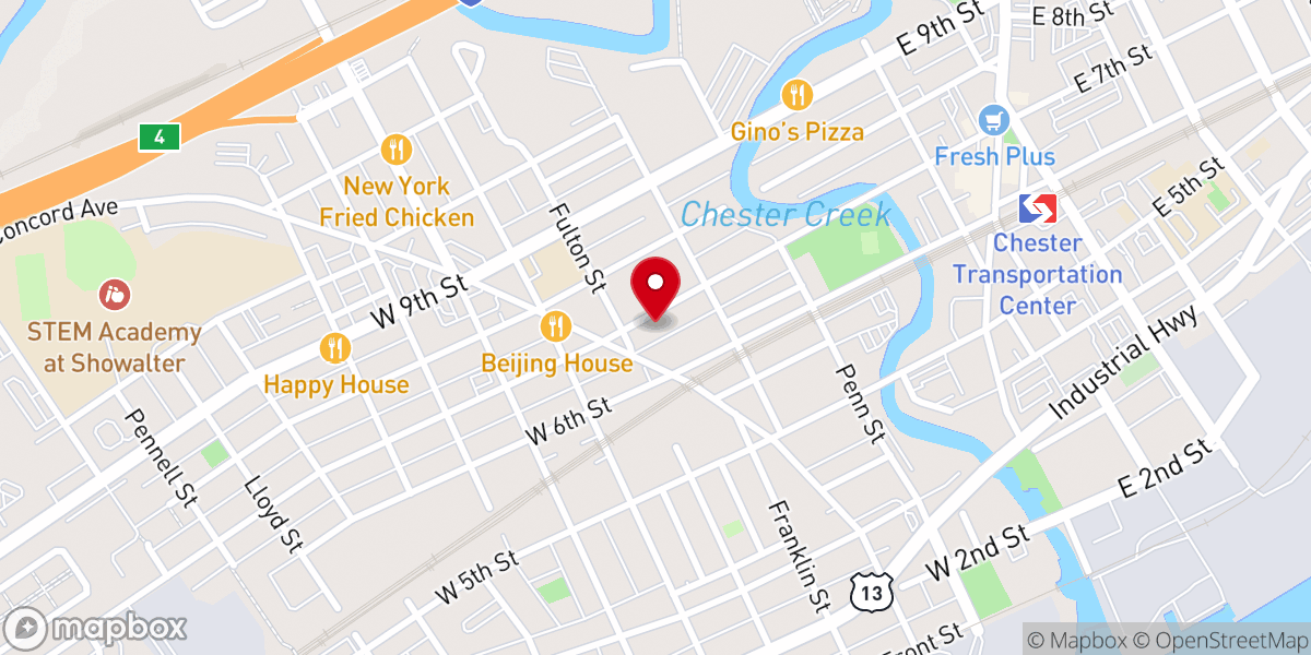 Map showing location of Community Baptist Church