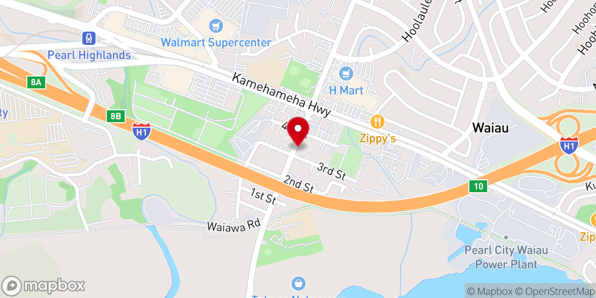 Map showing location of Pearl City Community Church