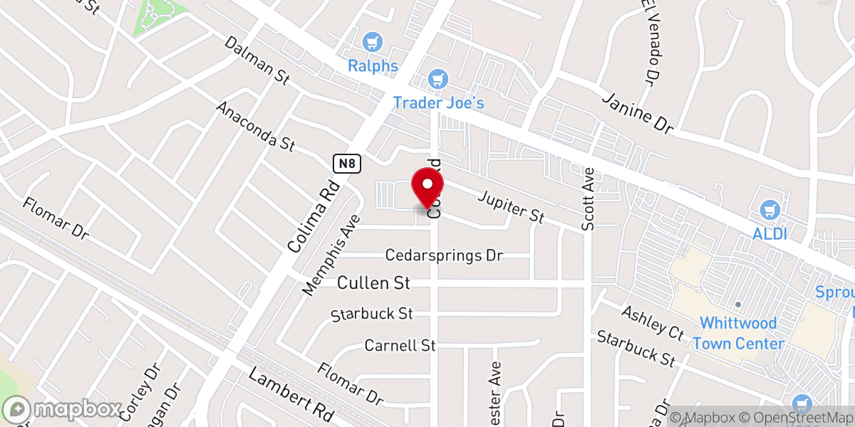 Map showing location of E WHITTIER UNITED METHODIST CHURCH - GREER HALL