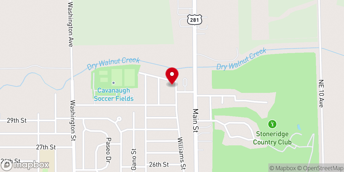 Map showing location of Kingdom Hall of Jehovah’s Witnesses