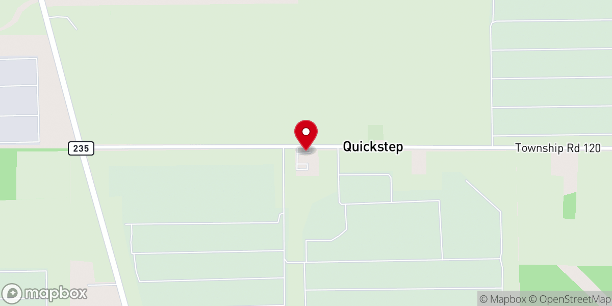 Map showing location of Quickstep Pentecostal Church of God