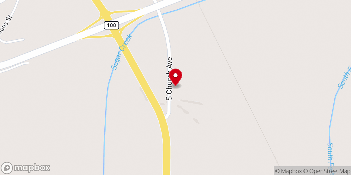 Map showing location of Hi-Way Wrecker Services