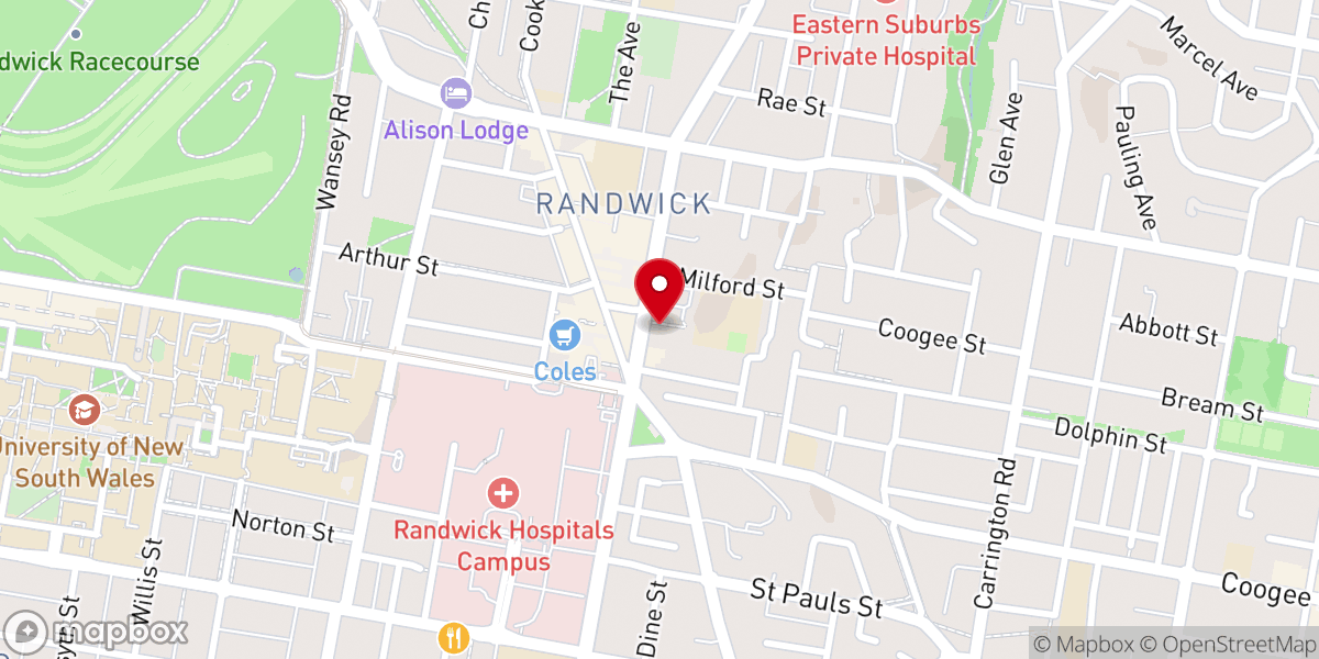 Map showing location of Our Lady of the Sacred Heart Catholic Church