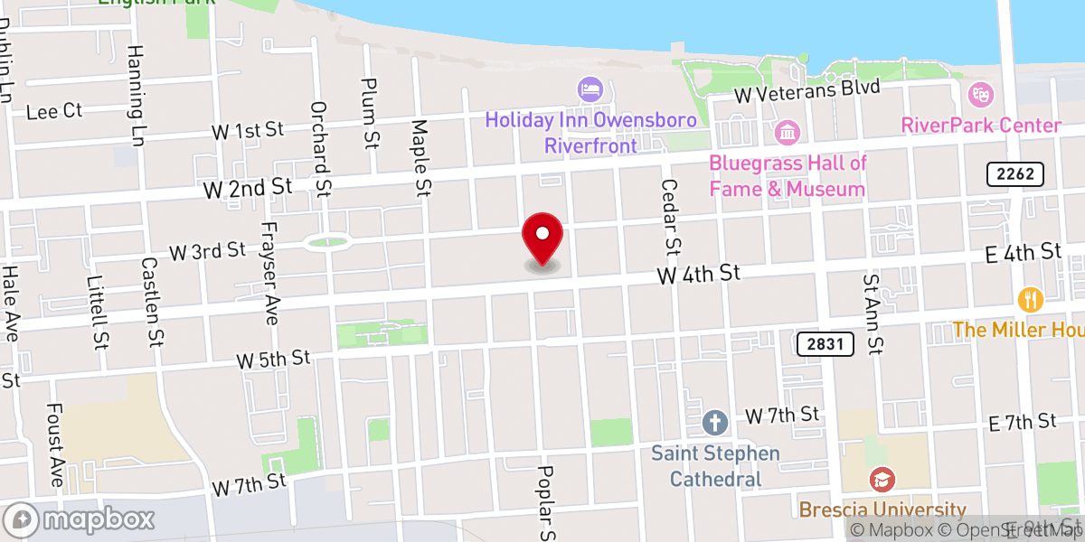 Map showing location of Fourth Street Baptist Church
