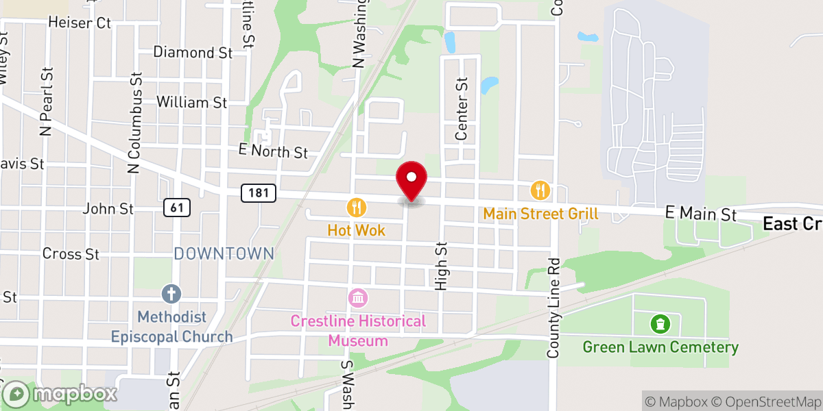Map showing location of Crestline Church-Nazarene