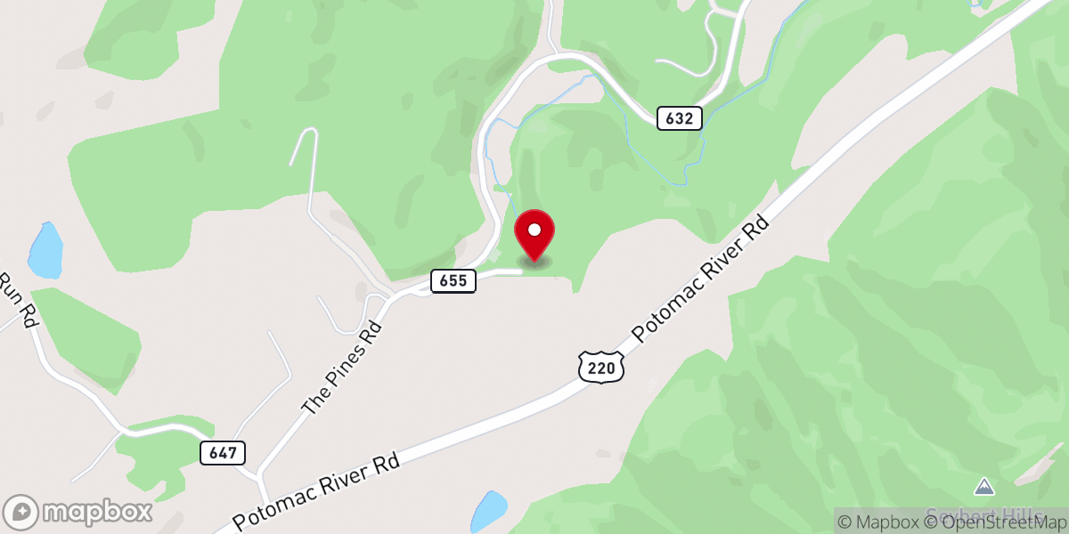 Map showing location of Asbury Church
