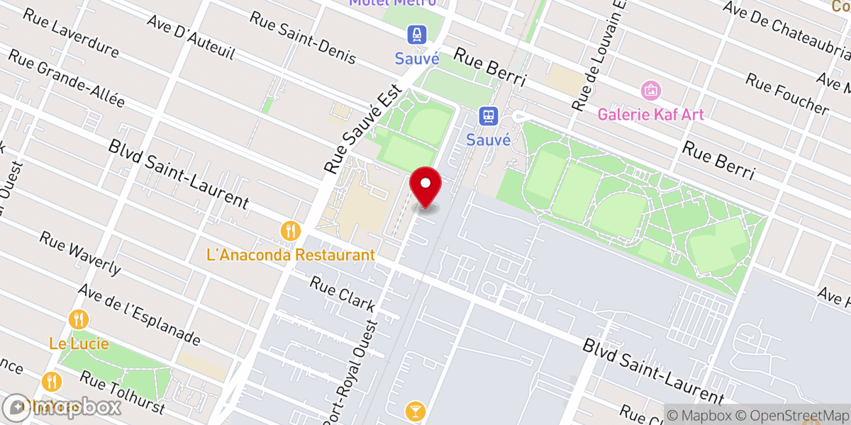 Map showing location of Centre Islamique Libanais à Montréal