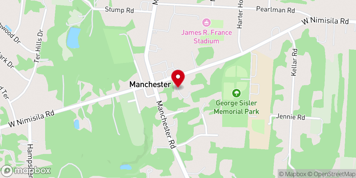 Map showing location of Manchester Christian Church