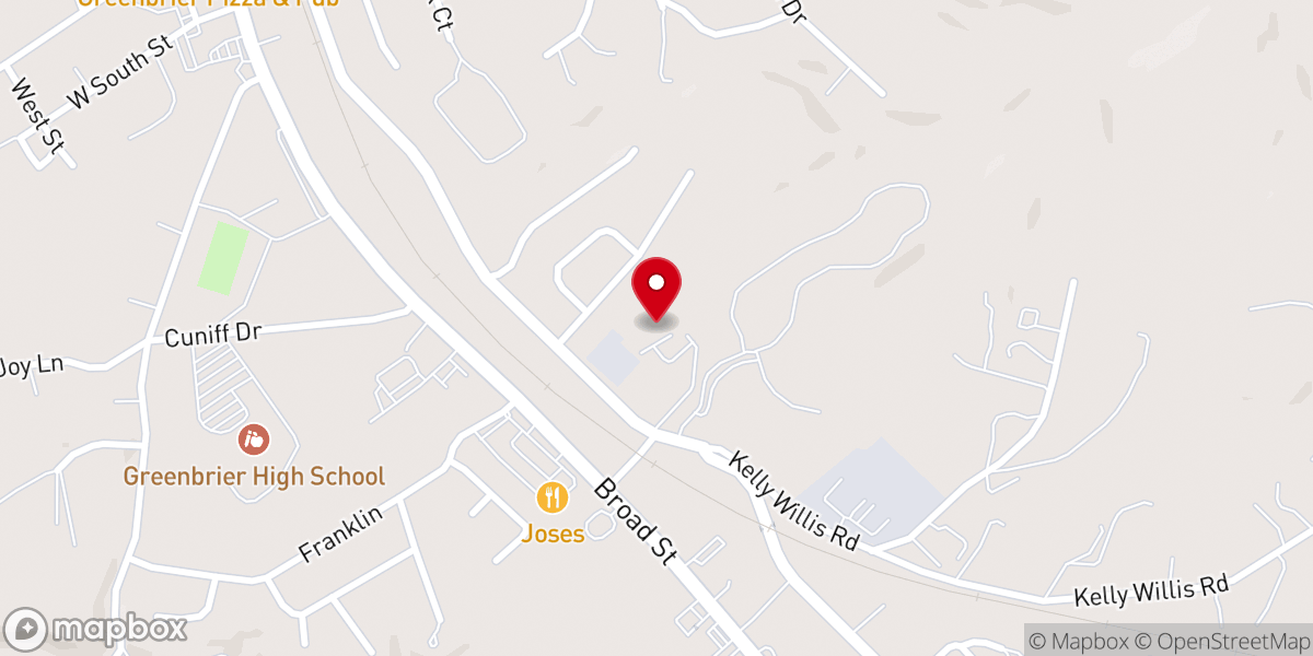 Map showing location of Solid Rock Baptist Church