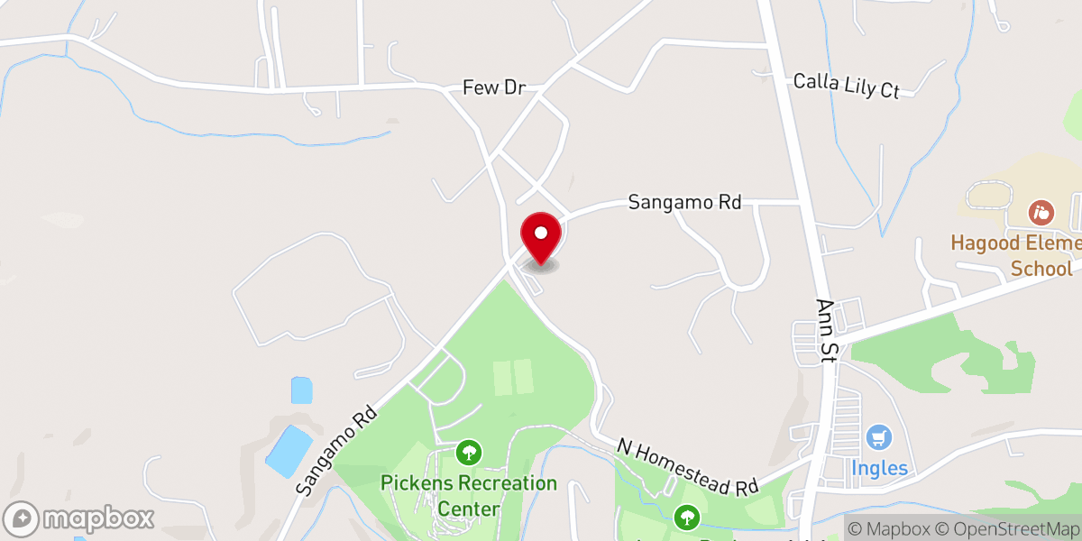 Map showing location of Northside Baptist Church