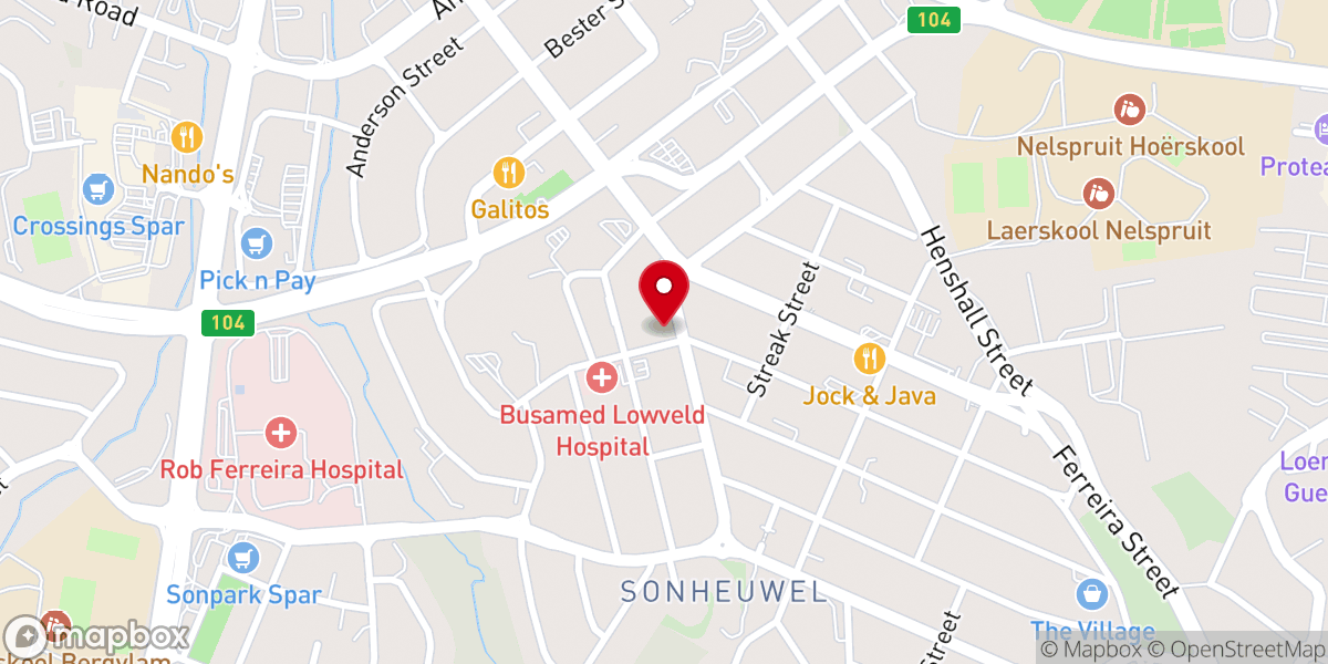 Map showing location of St Peters Catholic Church Nelspruit