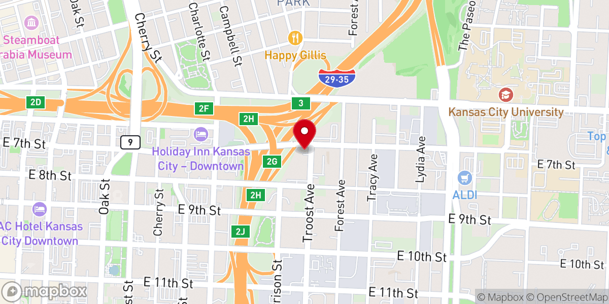 Map showing location of Somali Center of Kansas City Missouri Inc