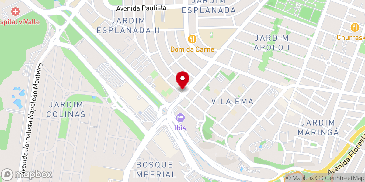 Map showing location of TBB - Templo Batista Bíblico