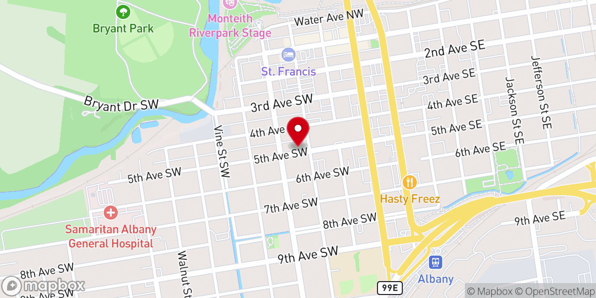 Map showing location of First Christian Church