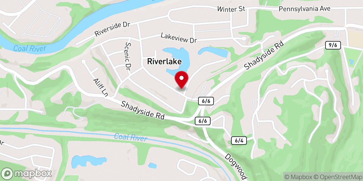 Map showing location of Coal River United Methodist Charge