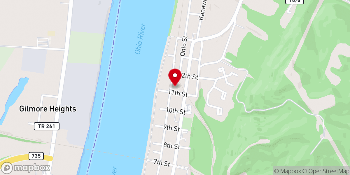 Map showing location of Main Street Baptist Church