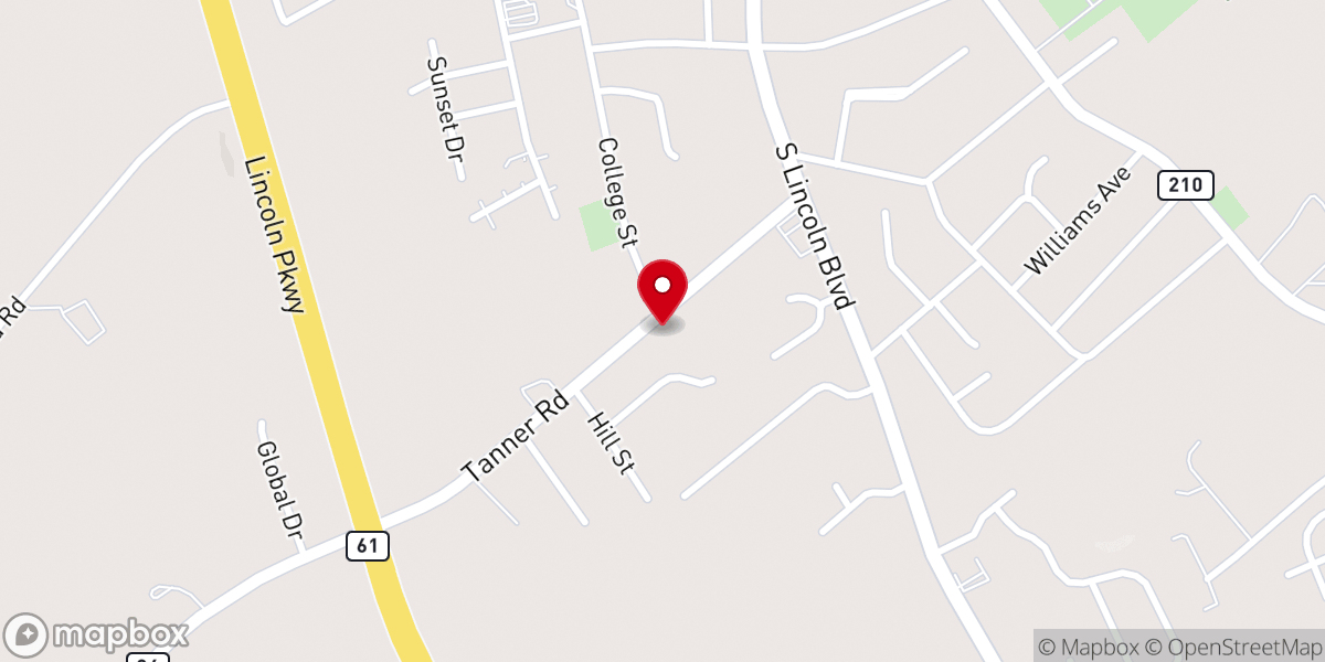Map showing location of Lane Lincoln CME Church