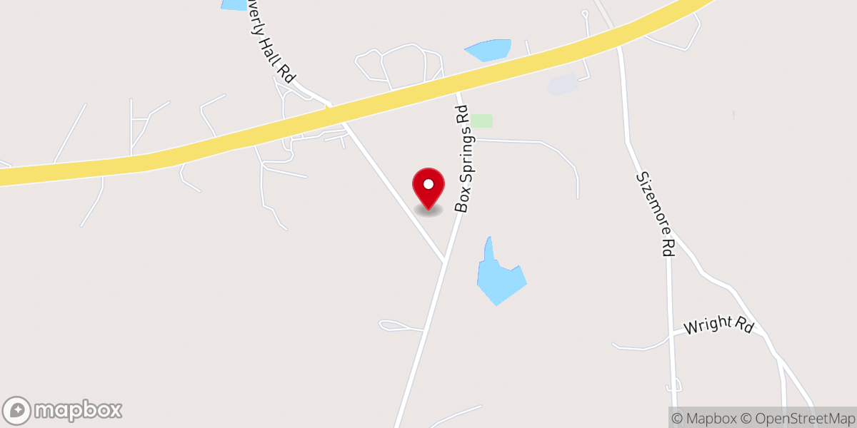 Map showing location of Sweet Home Baptist Church