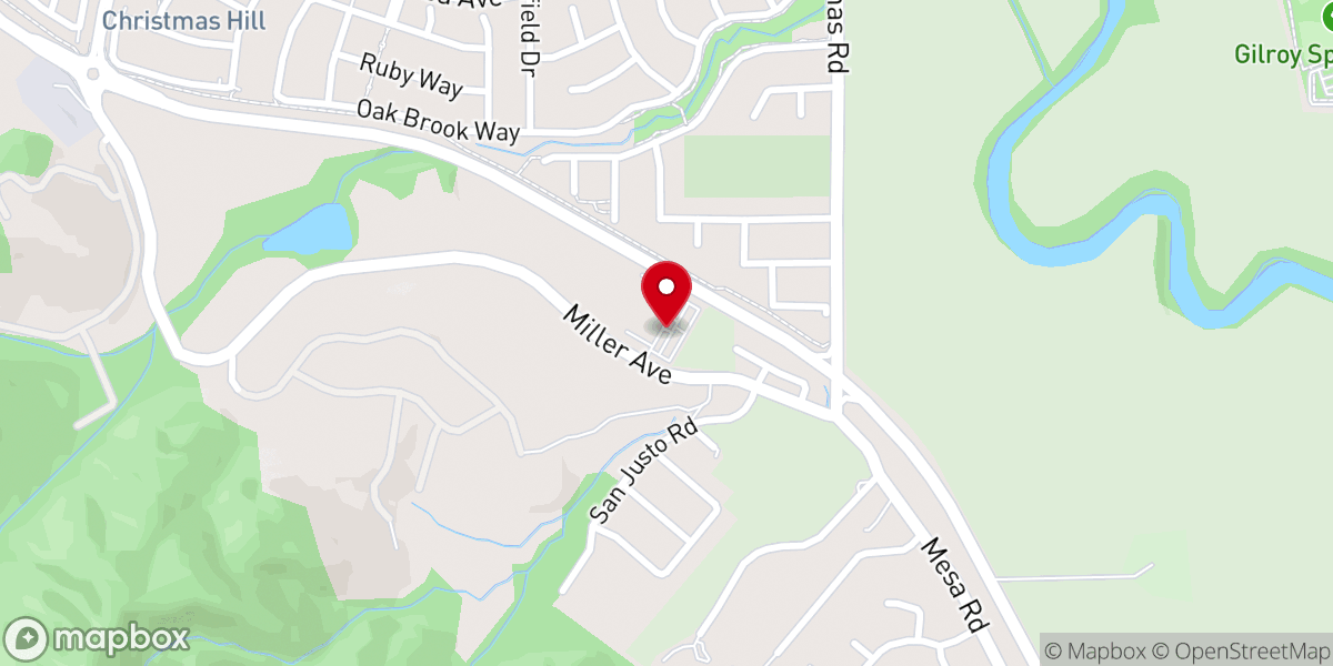 Map showing location of Gilroy Presbyterian Church
