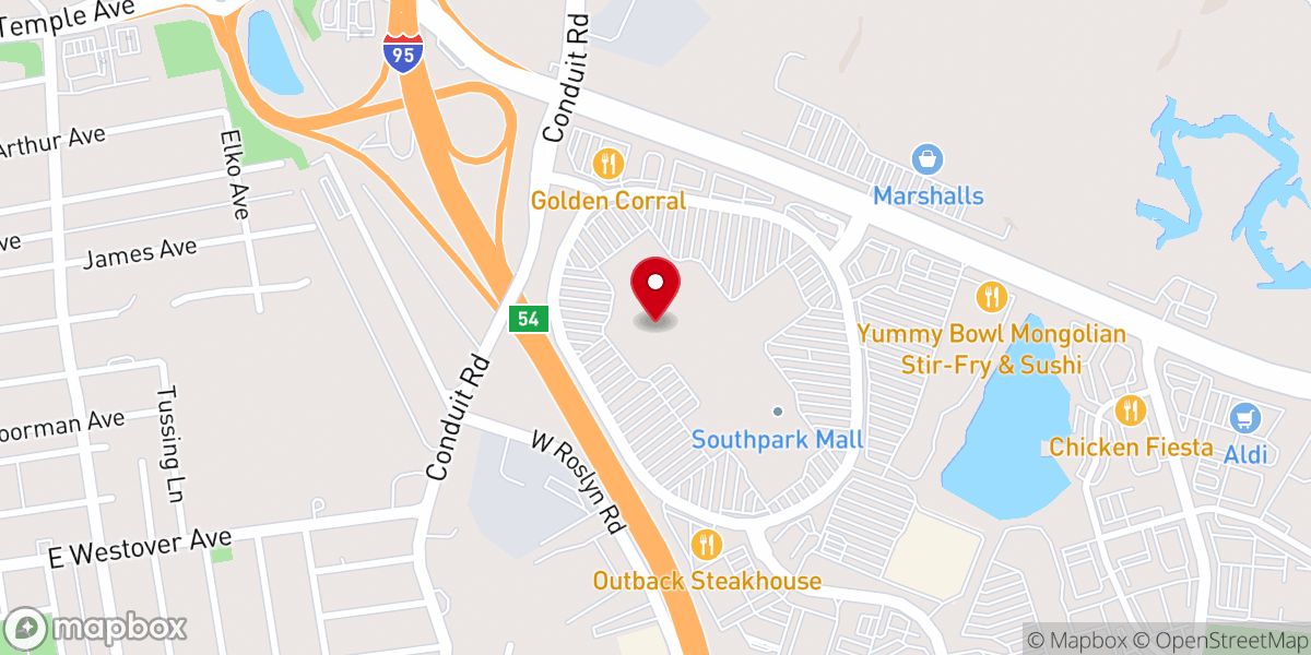 Map showing location of Regal Southpark Mall