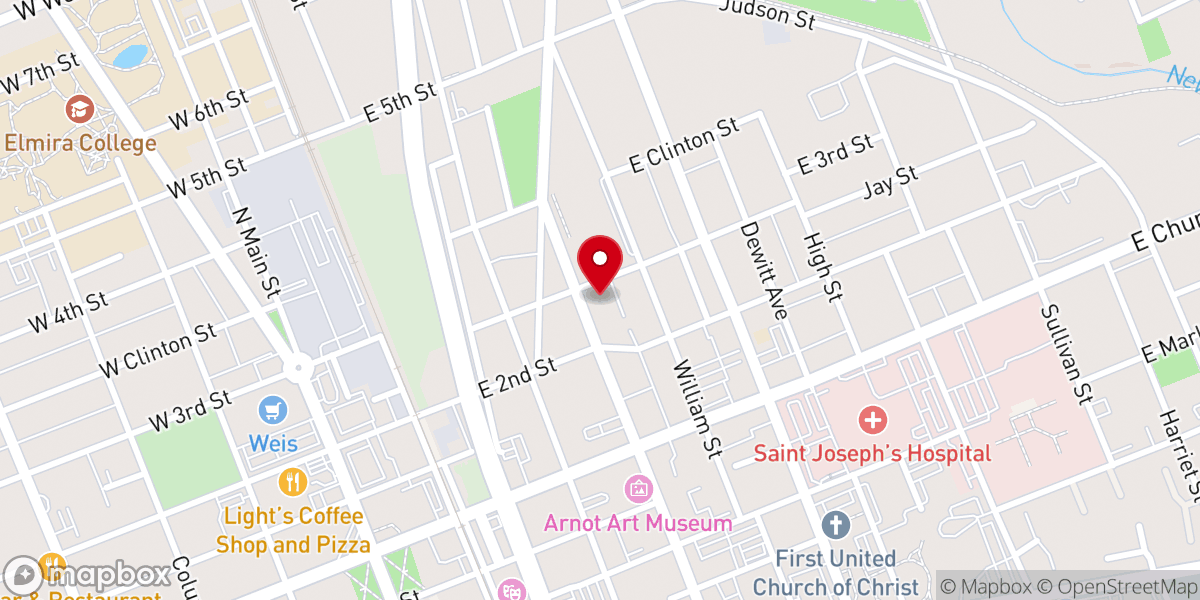 Map showing location of The Salvation Army of Elmira, NY