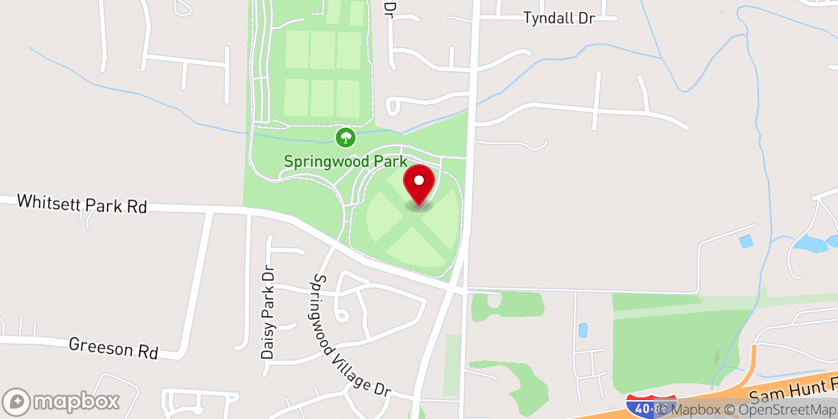 Map showing location of Burlington Springwood Park