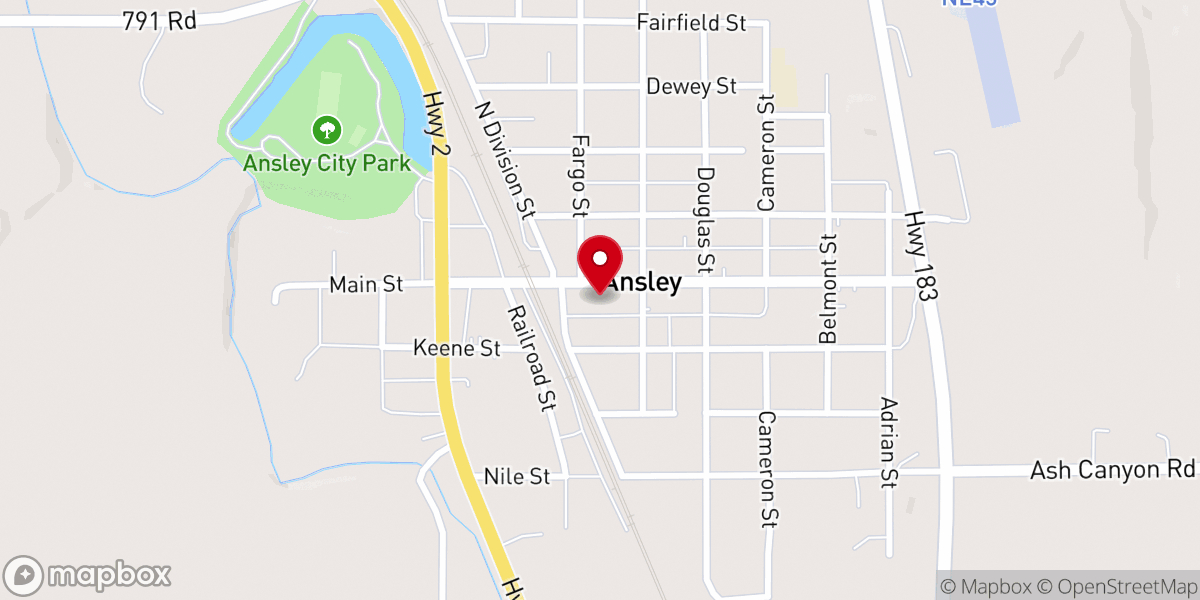 Map showing location of Ansley Housing Authority