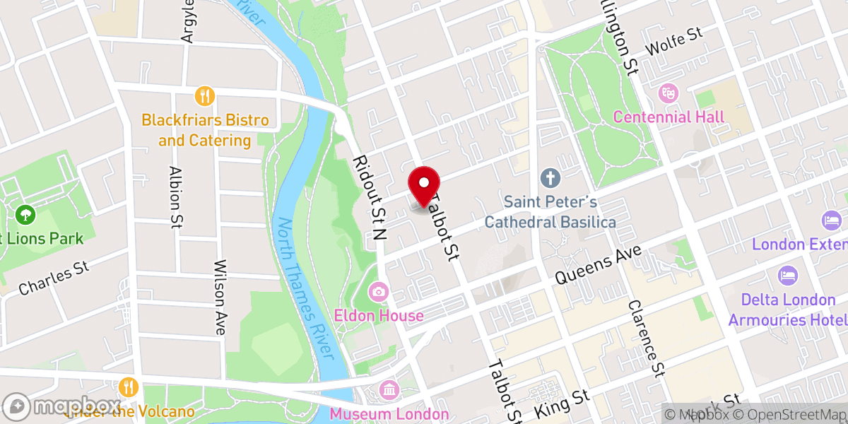 Map showing location of Talbot Street Church
