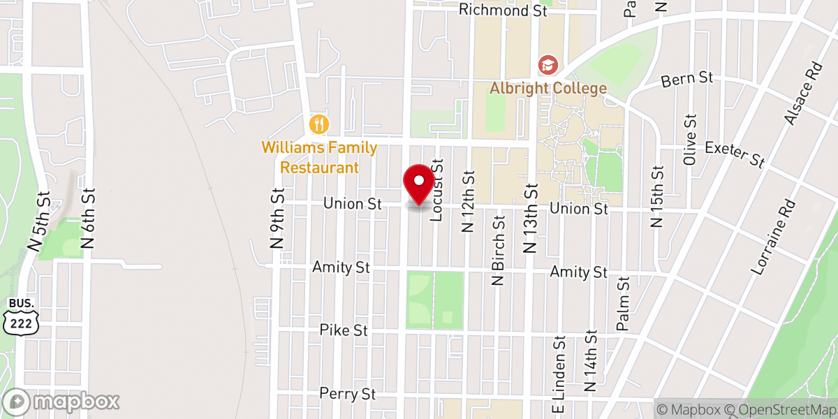 Map showing location of Grace United Methodist Church