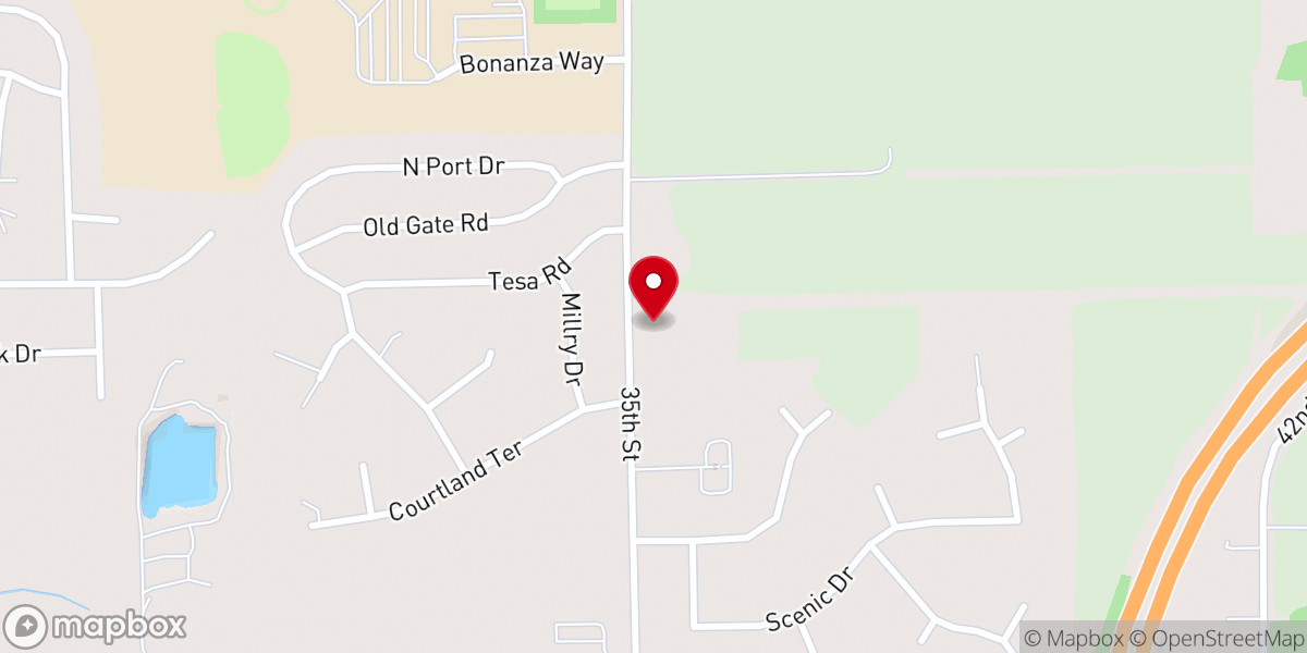 Map showing location of Rockford Korean Presbyterian Church