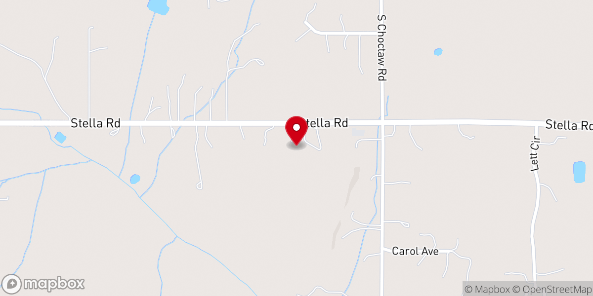 Map showing location of Hilltop Baptist Church