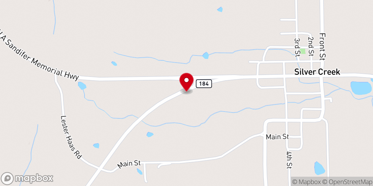 Map showing location of First Assembly of God Church