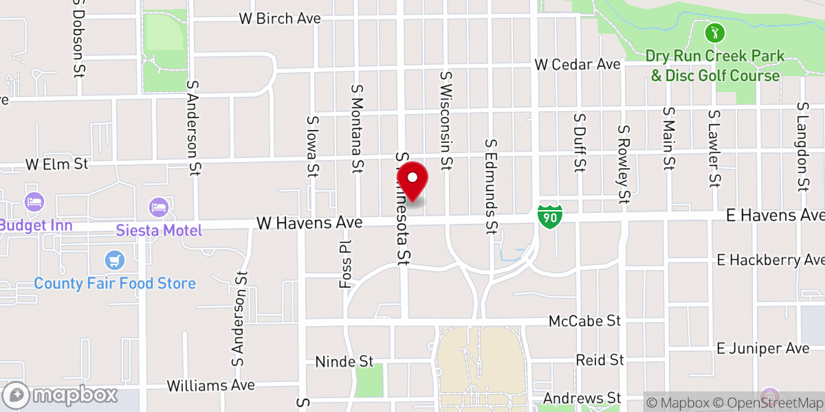 Map showing location of Cornerstone Baptist Church, sbc