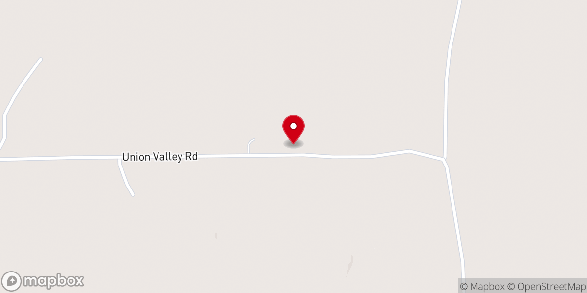 Map showing location of Union Valley MB Church