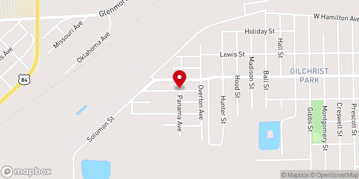 Map showing location of Zachary Holliness Church