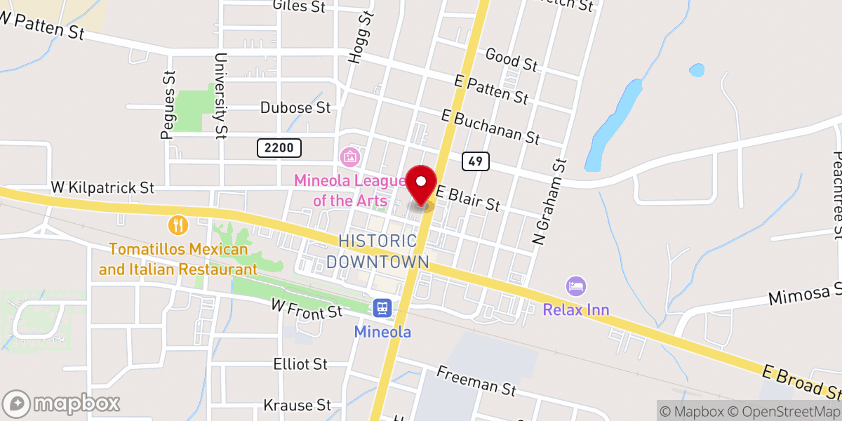 Map showing location of First Christian Church
